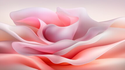 Fototapeta premium Abstract Pink and Peach Flowing Fabric Soft Waves Elegant Design Smooth Texture Artistic Background