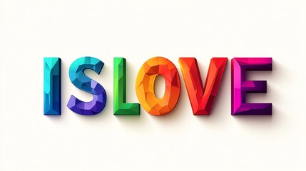 Obraz premium Colorful text art showcasing the word 'Is Love'.