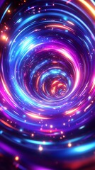 Obraz premium Dynamic Luminescent Spiral of Neon Light in a Dazzling Cosmic Design : Generative AI