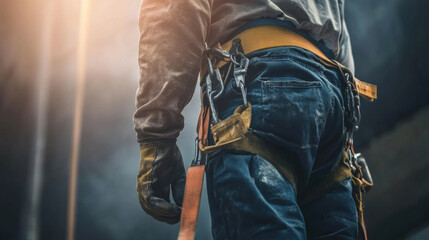 Man wearing safety gear at a construction site