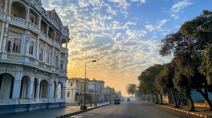 Fototapeta premium Majestic Architecture at Sunrise