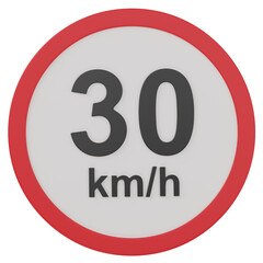3d render  40km/h  street sign  illustration