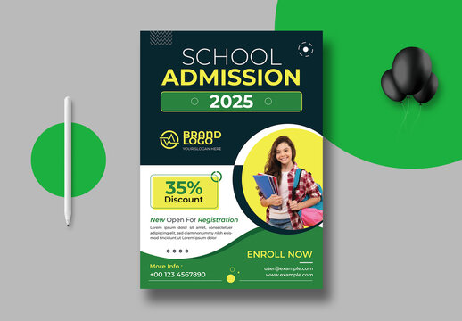 School Admission Flyer Design Template 2025