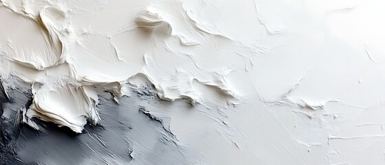 Abstract white and gray impasto texture.