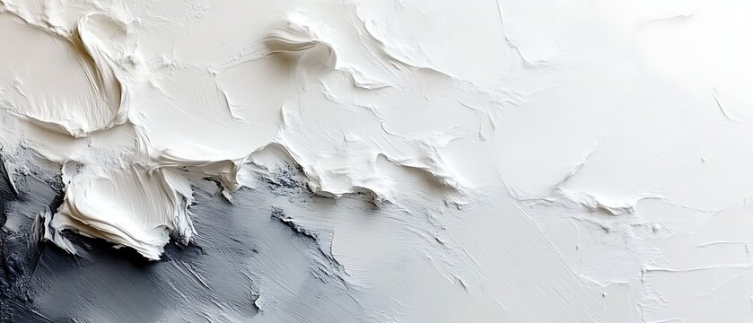 Abstract white and gray impasto texture.