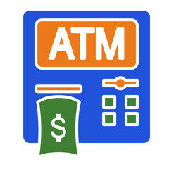 ATM Icon. Personal finance icon. Flat icon style