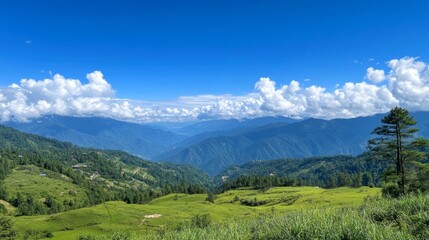 Naklejka premium Majestic Mountain Valley Landscape