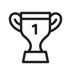 Trophy cup outline icons, minimalist vector illustration, simple concept, Isolated on white background