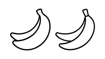 banana icon, foods line art, foods vector - simple black line art icon of banana perfect for logos, and foods -themed designs.