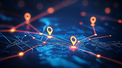 Futuristic GPS Navigation with Interactive Points and Connections for Smart City Travel : Generative AI