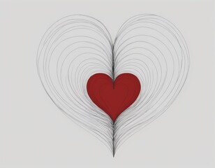 valentines day heart drawing , holiday illustration