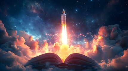 Rockets Launching from a Book