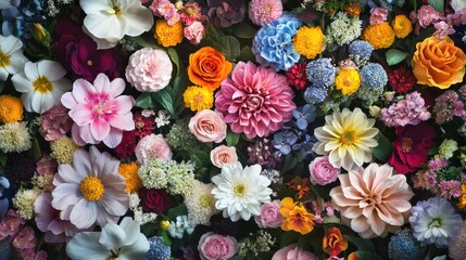 Vibrant Floral Abundance A Rich Tapestry of Blooming Flowers