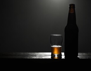 alcohol bottles addiction concept,  illustration