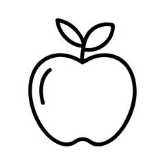 apple icon, foods line art, foods vector - simple black line art icon of apple perfect for logos, and foods -themed designs.