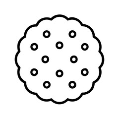 biscuit icon, foods line art, foods vector - simple black line art icon of biscuit perfect for logos, and foods -themed designs.
