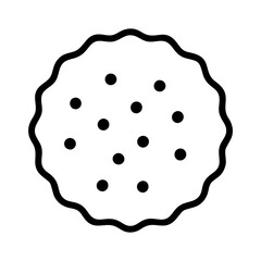 biscuit icon, foods line art, foods vector - simple black line art icon of biscuit perfect for logos, and foods -themed designs.