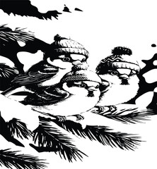 Create a bird style vector art  color with white background.