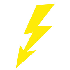 Yellow cartoon electric lightning comic sign. Flash light thunderbolt flat symbol