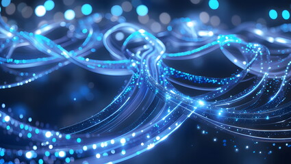 Obraz premium Mesmerizing Blue Light Path with Futuristic Glow and Abstract Design