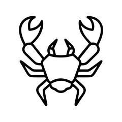 crab legs icon, foods line art, foods vector - simple black line art icon of crab legs perfect for logos, and foods -themed designs.