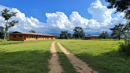 Rural School in a Peaceful Landscape