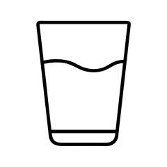 glass of milk icon, foods line art, foods vector - simple black line art icon of glass of milk perfect for logos, and foods -themed designs.