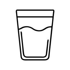 glass of milk icon, foods line art, foods vector - simple black line art icon of glass of milk perfect for logos, and foods -themed designs.