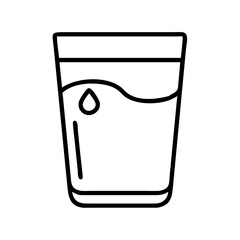 glass of milk icon, foods line art, foods vector - simple black line art icon of glass of milk perfect for logos, and foods -themed designs.