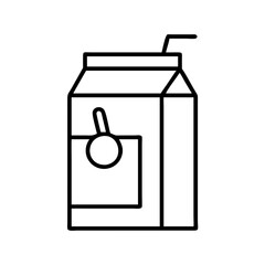 juice box icon, foods line art, foods vector - simple black line art icon of juice box perfect for logos, and foods -themed designs.