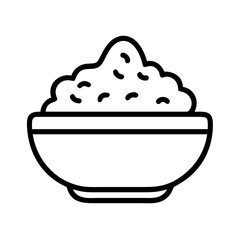 mashed potatoes icon, foods line art, foods vector - simple black line art icon of mashed potatoes perfect for logos, and foods -themed designs.