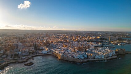 Fototapeta premium Drone Shot of Monopoli Italy, Apulia. Adriatic coast