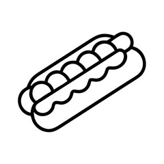 meatball sub icon, foods line art, foods vector - simple black line art icon of meatball sub perfect for logos, and foods -themed designs.