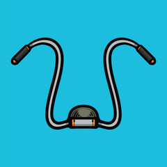 Chopper handlebar cartoon vector illustration