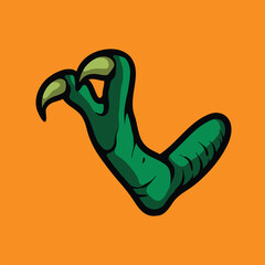 T-rex hand cartoon vector illustration