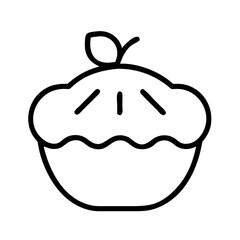 pie apple or pumpkin icon, foods line art, foods vector - simple black line art icon of pie apple or pumpkin perfect for logos, and foods -themed designs.