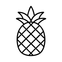 pineapple icon, foods line art, foods vector - simple black line art icon of pineapple perfect for logos, and foods -themed designs.