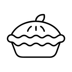 pie apple or pumpkin icon, foods line art, foods vector - simple black line art icon of pie apple or pumpkin perfect for logos, and foods -themed designs.