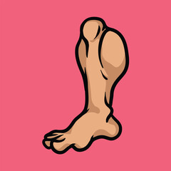 Big leg cartoon vector illustration