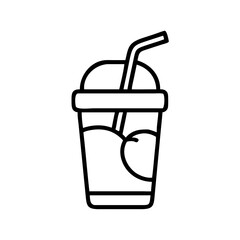 smoothie icon, foods line art, foods vector - simple black line art icon of smoothie perfect for logos, and foods -themed designs.
