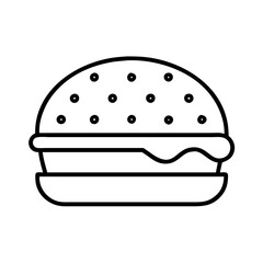 veggie burger icon, foods line art, foods vector - simple black line art icon of veggie burger perfect for logos, and foods -themed designs.