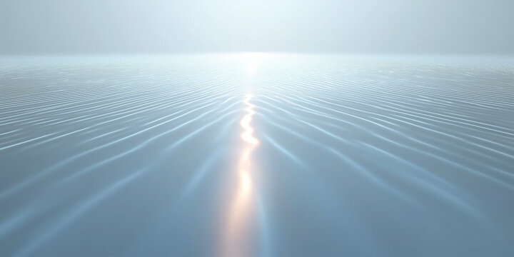Blue water ripples with a golden vertical reflection
