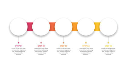 Timeline infographic template design for business data visualization