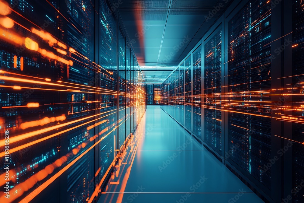 Aufkleber CuttingEdge Data Center with Speedy Fiber Optic Technology for IT Solutions : Generative AI