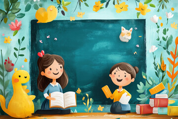 Cheerful Classroom Illustration for Teachers' Day