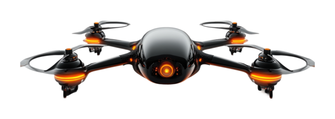 Sleek futuristic aircraft with wide wings and smooth aerodynamic body, advanced spaceship concept for sci-fi lovers isolated on transparent background