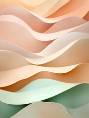 Soft pastel colors blend together in gentle waves, forming an abstract landscape design