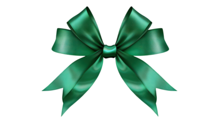 Stunning Green Ribbon Bow from Top View for Gift Wrapping and Decoration Uses