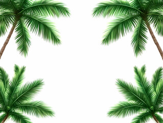 Naklejka premium Tropical Palm Leaves Illustration Background