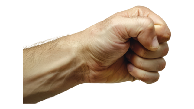 Person Holding an Invisible Object on White Background for Creative Usage